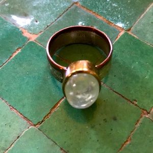 925 Sterling & copper moonstone ring, MOD, elegant
